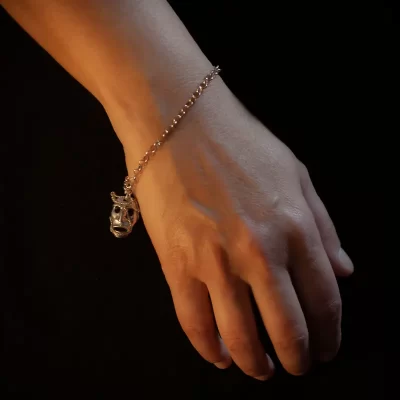 Bracciale maschera Mamuthone in argento Sa Mamujadina